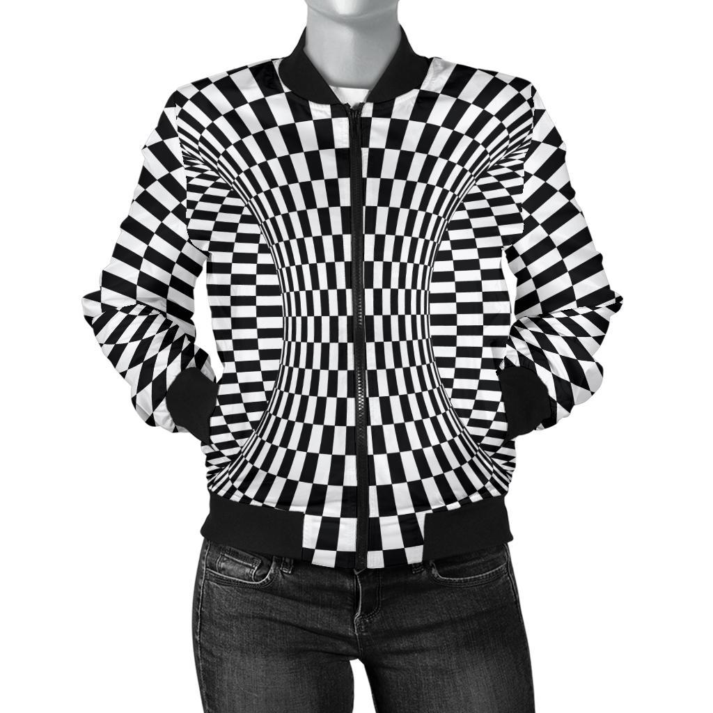 Optical illusion Projection Torus Women Casual Bomber Jacket