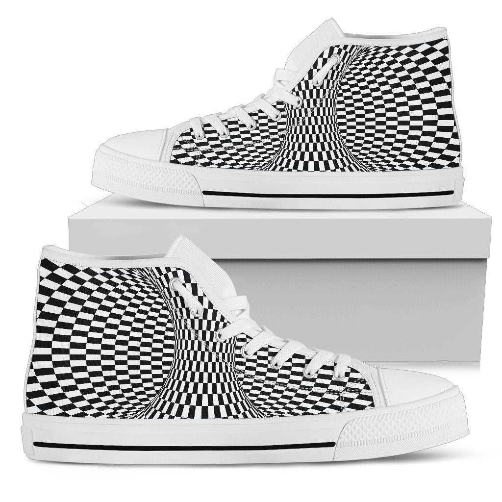 Optical Illusion Projection Torus Women High Top Shoes