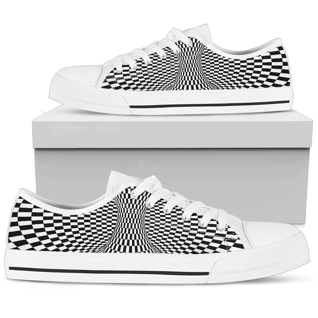 Optical illusion Projection Torus Women Low Top Shoes-JTAMIGO.COM