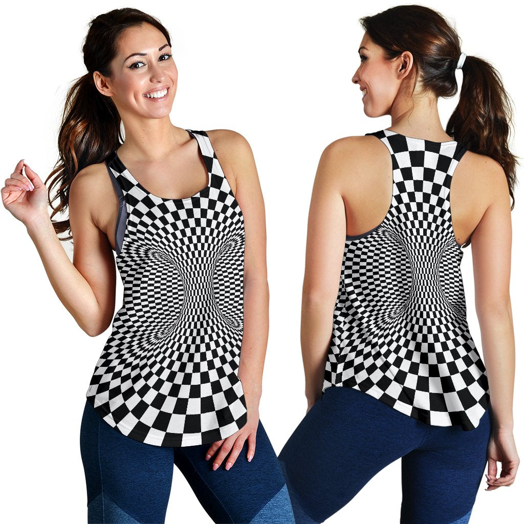 Optical illusion Projection Torus Women Racerback Tank Top