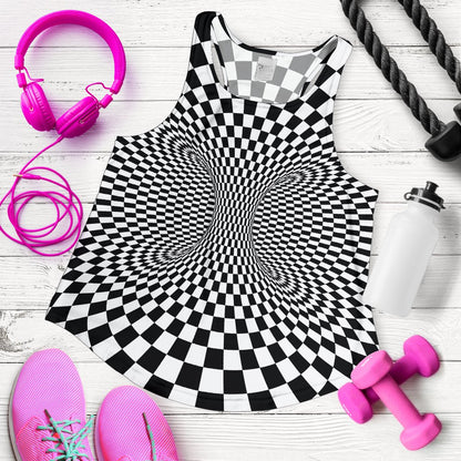 Optical illusion Projection Torus Women Racerback Tank Top