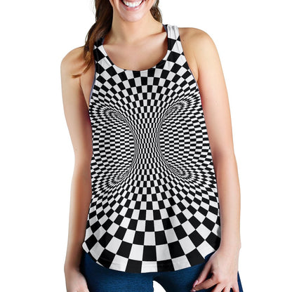 Optical illusion Projection Torus Women Racerback Tank Top
