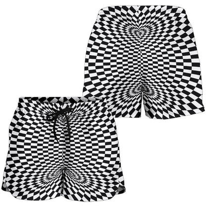 Optical illusion Projection Torus Women Shorts-JTAMIGO.COM
