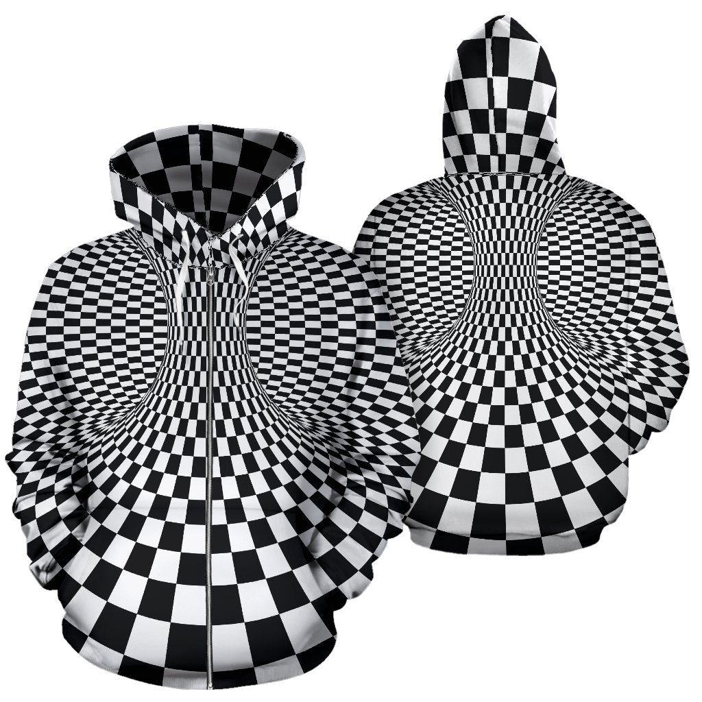 Optical Illusion Projection Torus Zip Up Hoodie