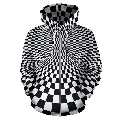 Optical Illusion Projection Torus Zip Up Hoodie