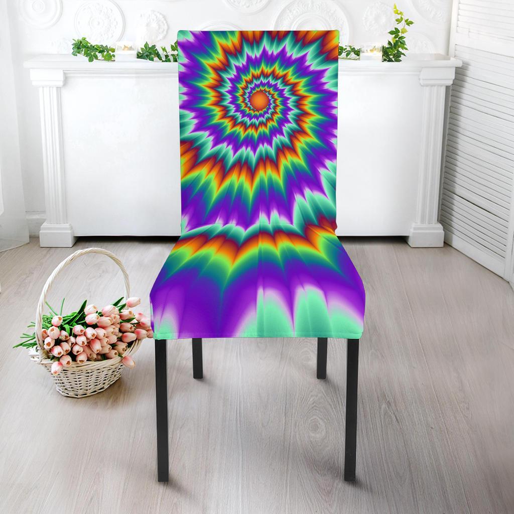 Optical illusion Pulsing fiery spirals Dining Chair Slipcover-JTAMIGO.COM