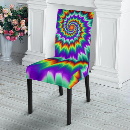 Optical illusion Pulsing fiery spirals Dining Chair Slipcover-JTAMIGO.COM