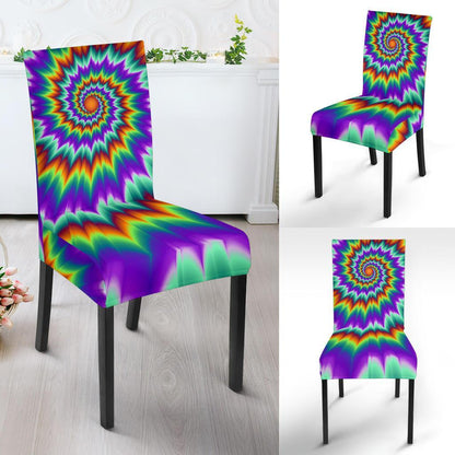 Optical illusion Pulsing fiery spirals Dining Chair Slipcover-JTAMIGO.COM