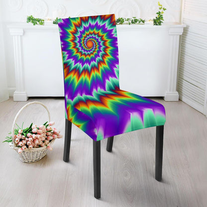 Optical illusion Pulsing fiery spirals Dining Chair Slipcover-JTAMIGO.COM
