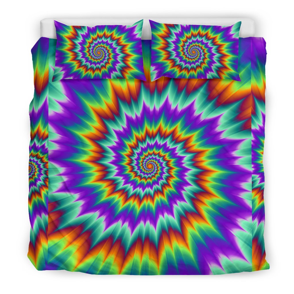 Optical illusion Pulsing Fiery Spirals Duvet Cover Bedding Set