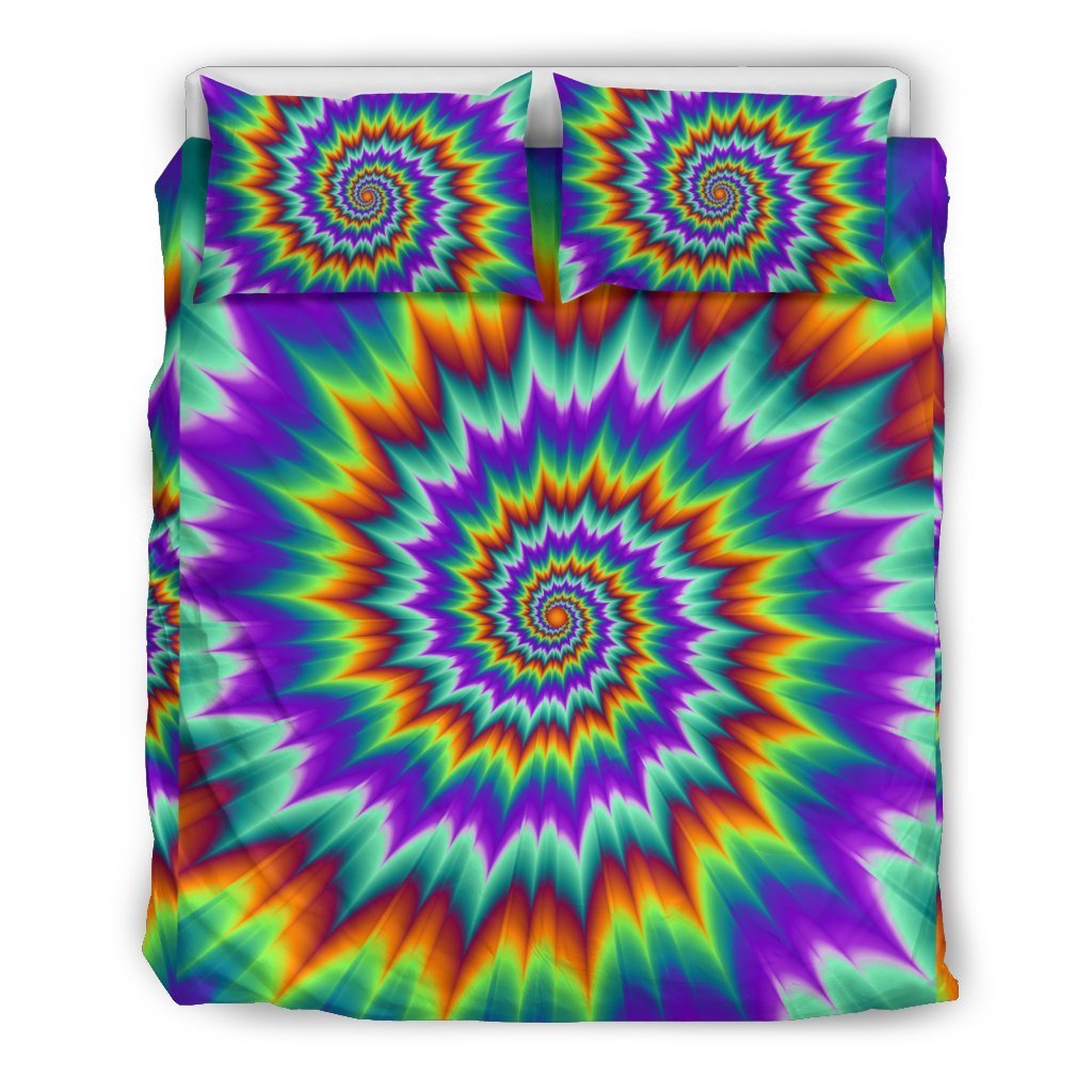 Optical illusion Pulsing Fiery Spirals Duvet Cover Bedding Set