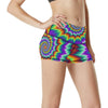 Optical illusion Pulsing fiery spirals High Waisted Spandex Shorts-JTAMIGO.COM