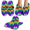 Optical illusion Pulsing fiery spirals House Slippers