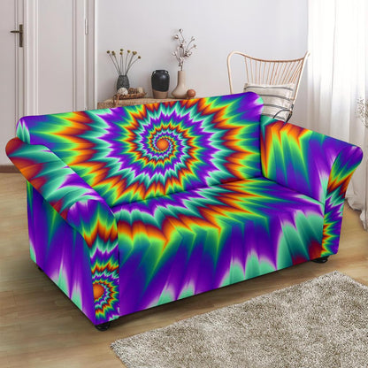 Optical illusion Pulsing fiery spirals Loveseat Slipcover-JTAMIGO.COM