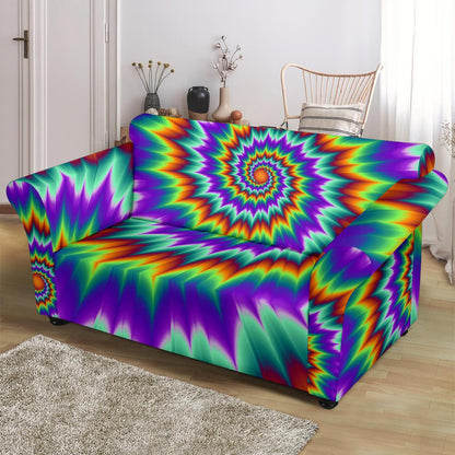 Optical illusion Pulsing fiery spirals Loveseat Slipcover-JTAMIGO.COM