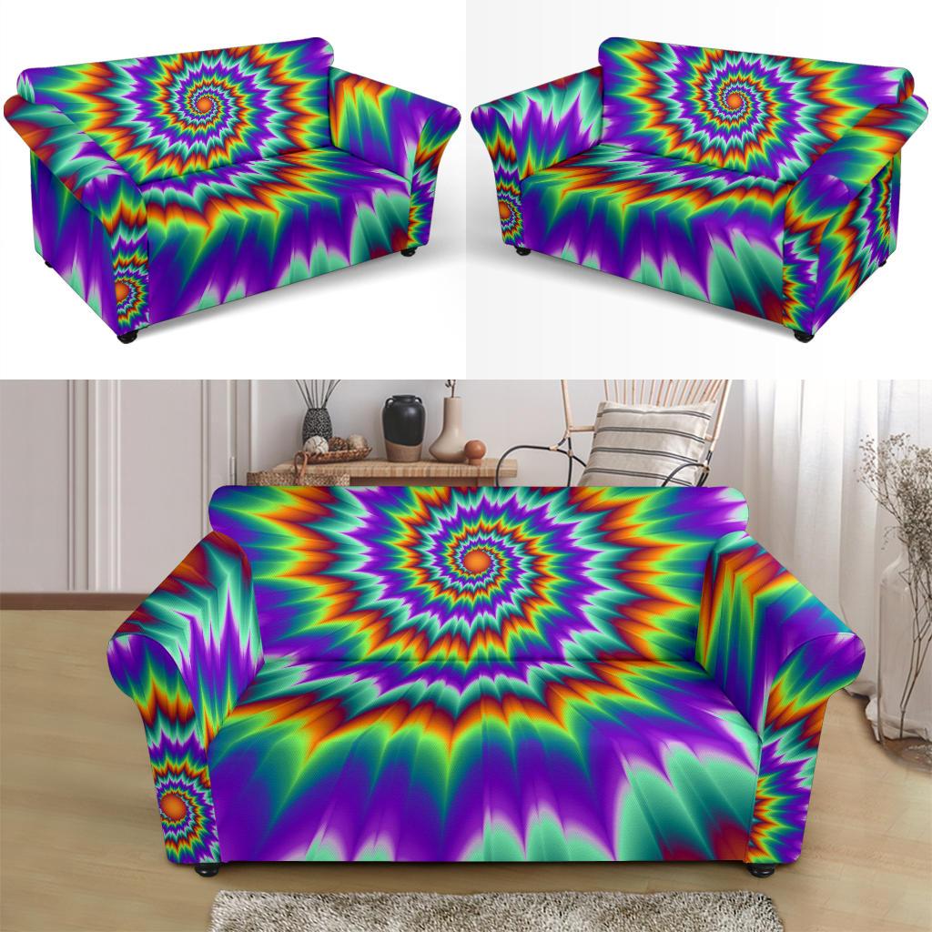 Optical illusion Pulsing fiery spirals Loveseat Slipcover-JTAMIGO.COM