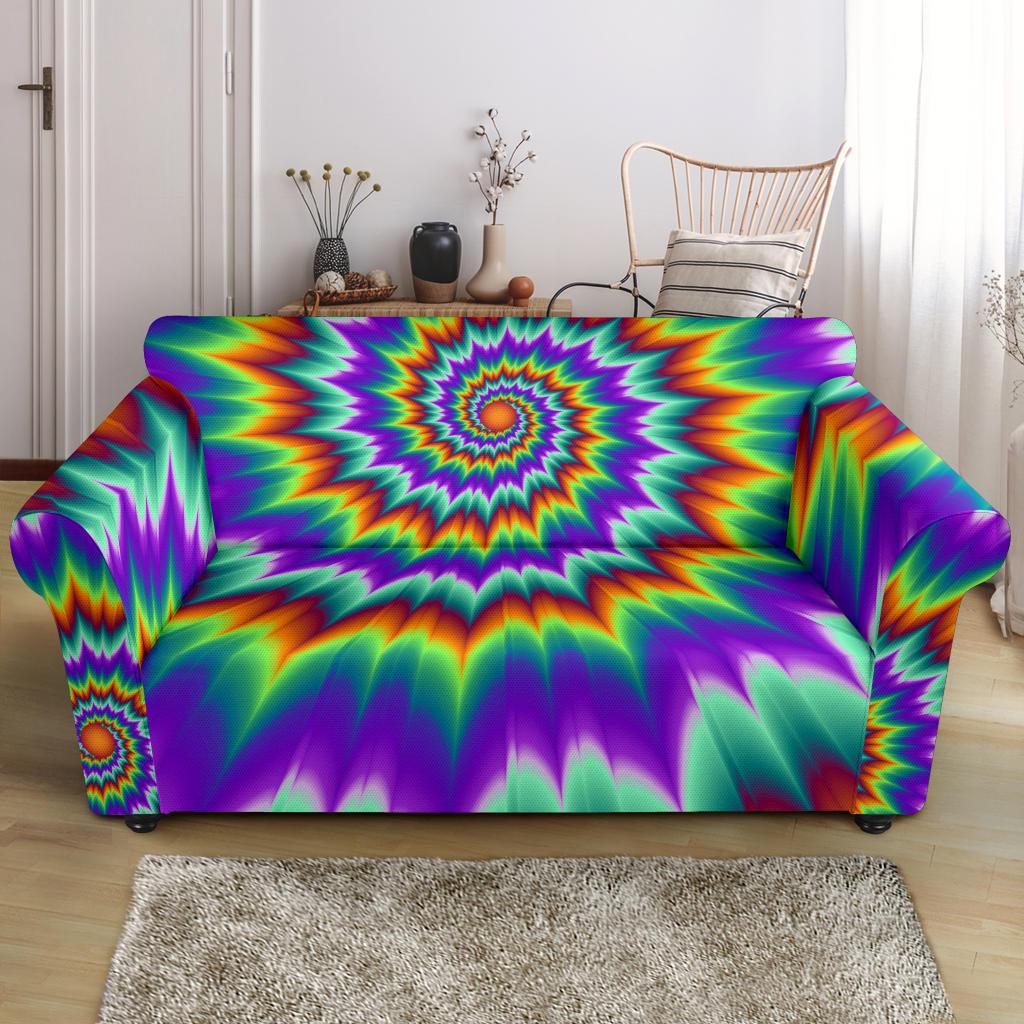 Optical illusion Pulsing fiery spirals Loveseat Slipcover-JTAMIGO.COM