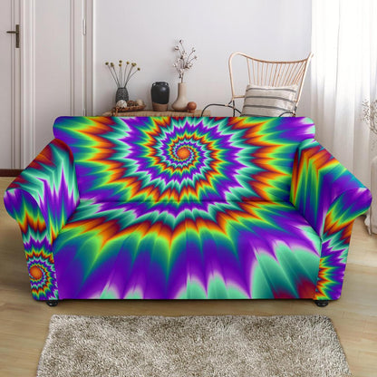 Optical illusion Pulsing fiery spirals Loveseat Slipcover-JTAMIGO.COM