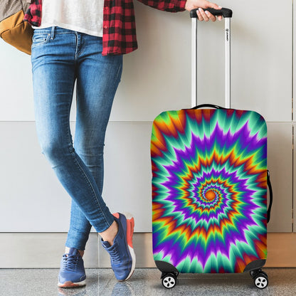 Optical Illusion Pulsing Fiery Spirals Luggage Cover Protector