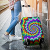 Optical Illusion Pulsing Fiery Spirals Luggage Cover Protector