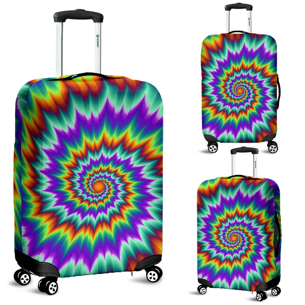 Optical Illusion Pulsing Fiery Spirals Luggage Cover Protector