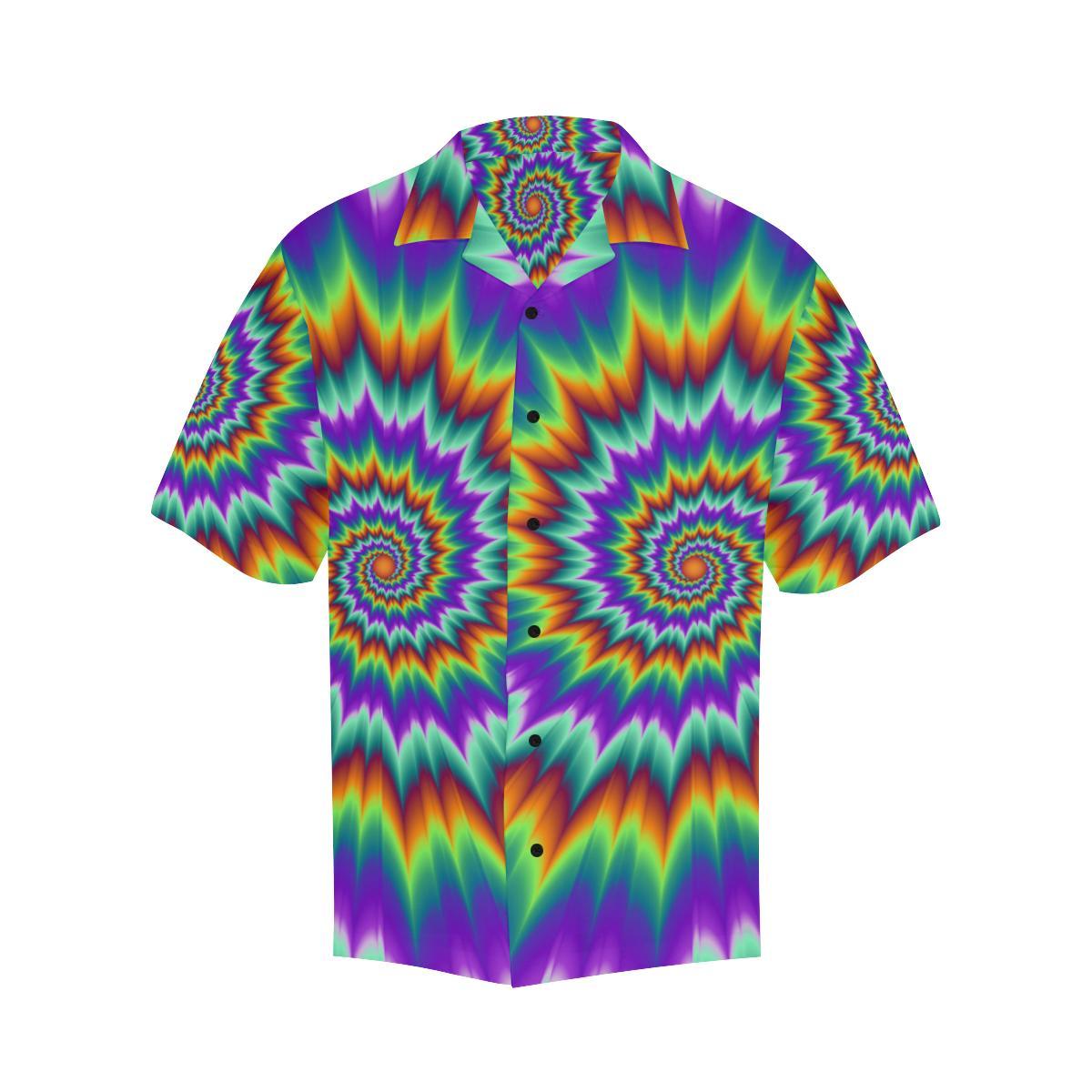 Optical illusion Pulsing fiery spirals Men Aloha Hawaiian Shirt
