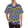 Optical illusion Pulsing fiery spirals Men Aloha Hawaiian Shirt