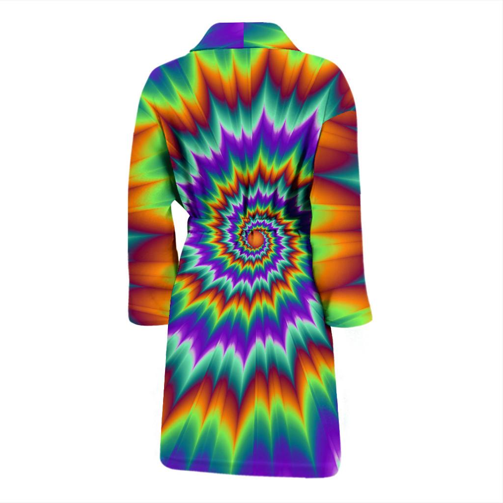 Optical illusion Pulsing fiery spirals Men Bath Robe-JTAMIGO.COM