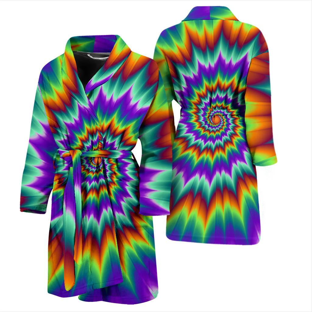 Optical illusion Pulsing fiery spirals Men Bath Robe-JTAMIGO.COM