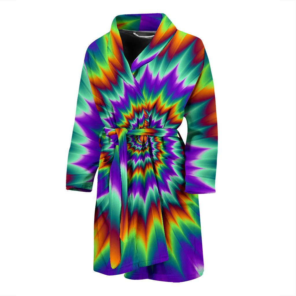 Optical illusion Pulsing fiery spirals Men Bath Robe-JTAMIGO.COM