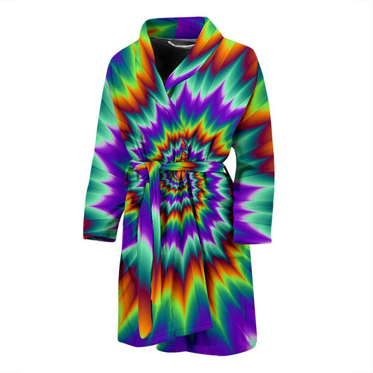 Optical illusion Pulsing fiery spirals Men Bath Robe-JTAMIGO.COM