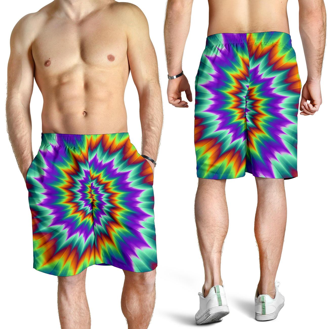 Optical illusion Pulsing fiery spirals Mens Shorts-JTAMIGO.COM