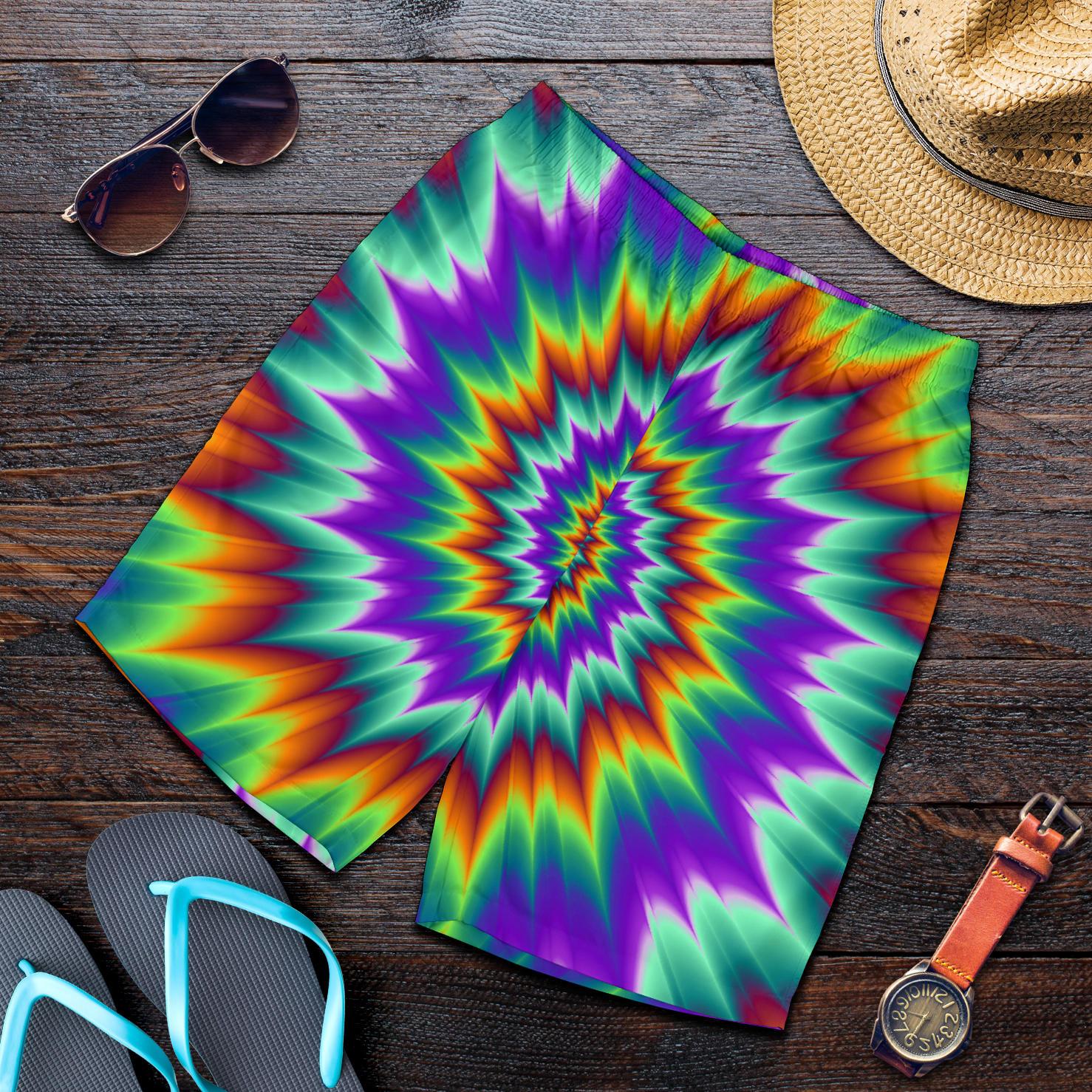 Optical illusion Pulsing fiery spirals Mens Shorts-JTAMIGO.COM