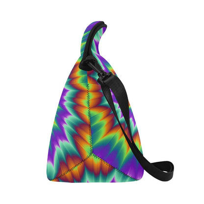 Optical illusion Pulsing fiery spirals Neoprene Lunch Bag (Model 1669)(Large)-JTAMIGO.COM