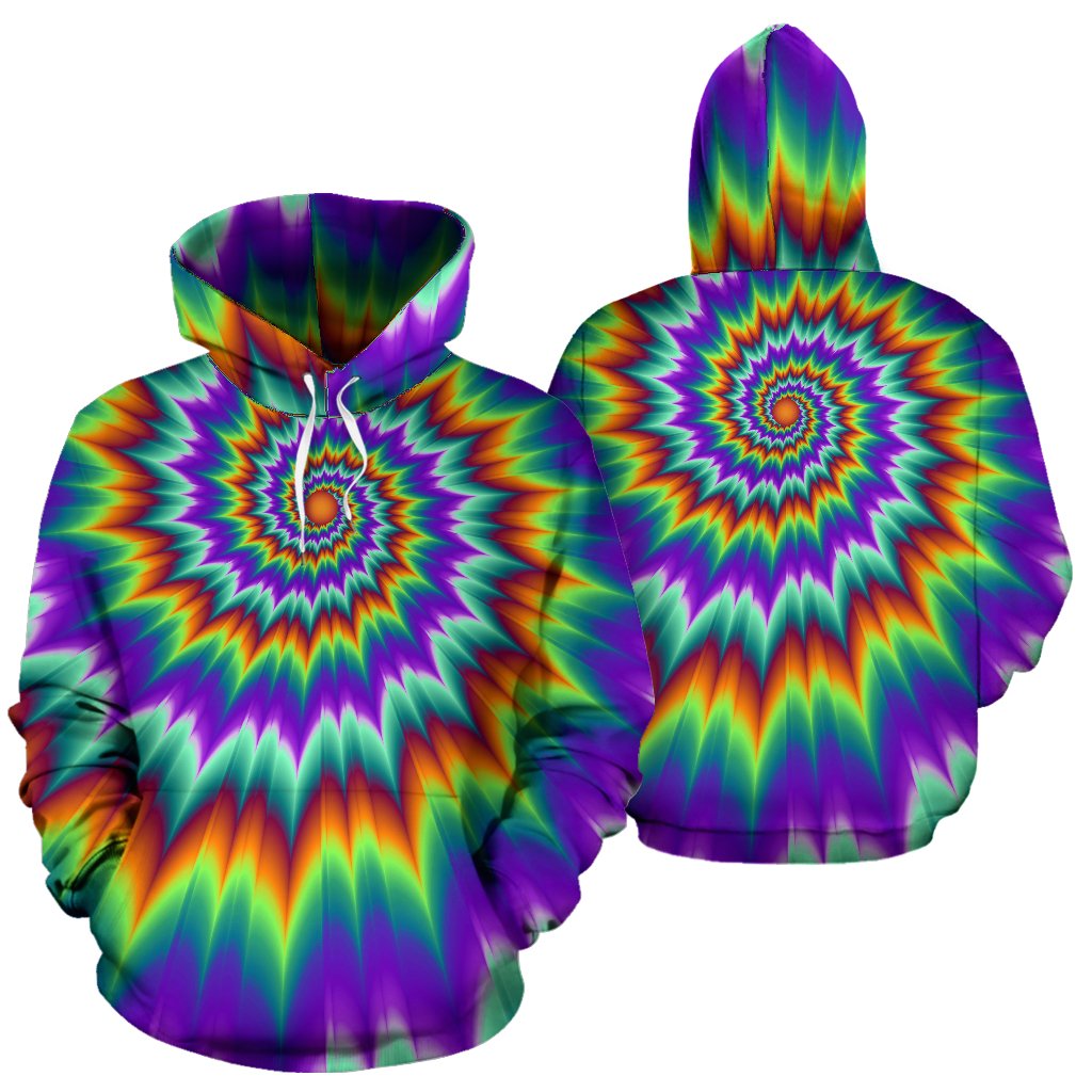 Optical illusion Pulsing fiery spirals Pullover Hoodie