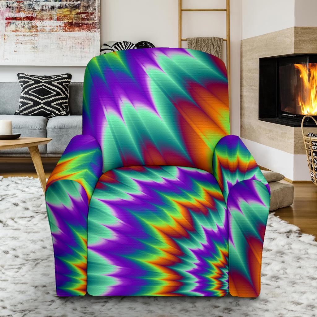 Optical illusion Pulsing fiery spirals Single Sofa Slipcover -JTAMIGO.COM