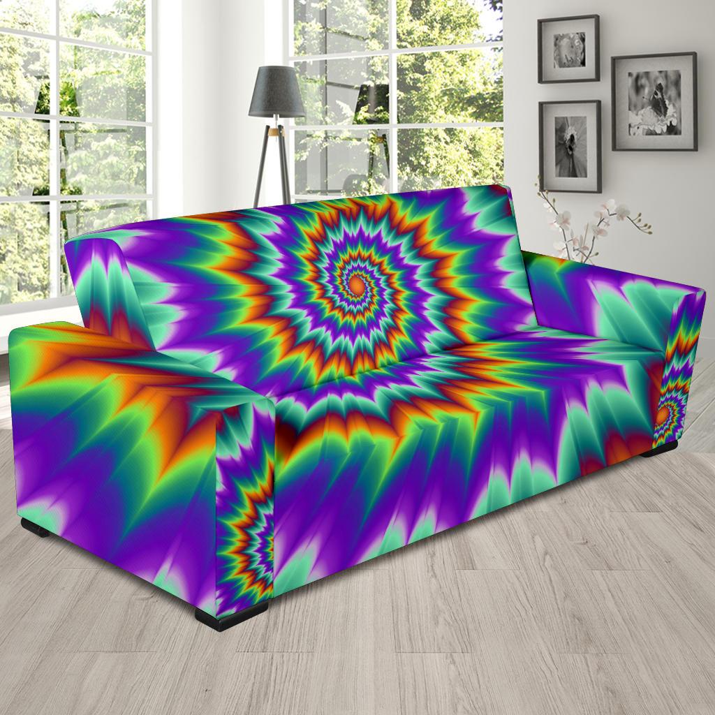 Optical illusion Pulsing fiery spirals Sofa Slipcover-JTAMIGO.COM