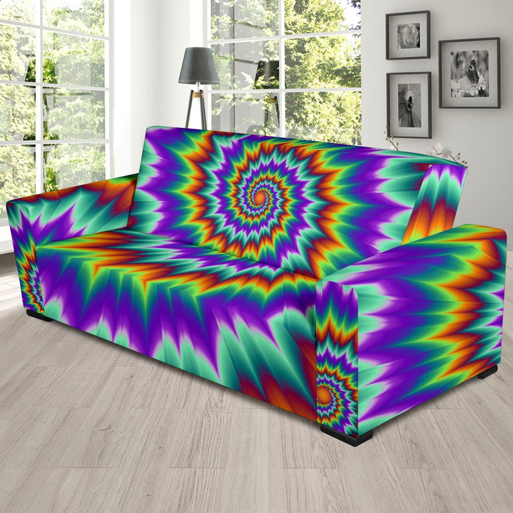 Optical illusion Pulsing fiery spirals Sofa Slipcover-JTAMIGO.COM