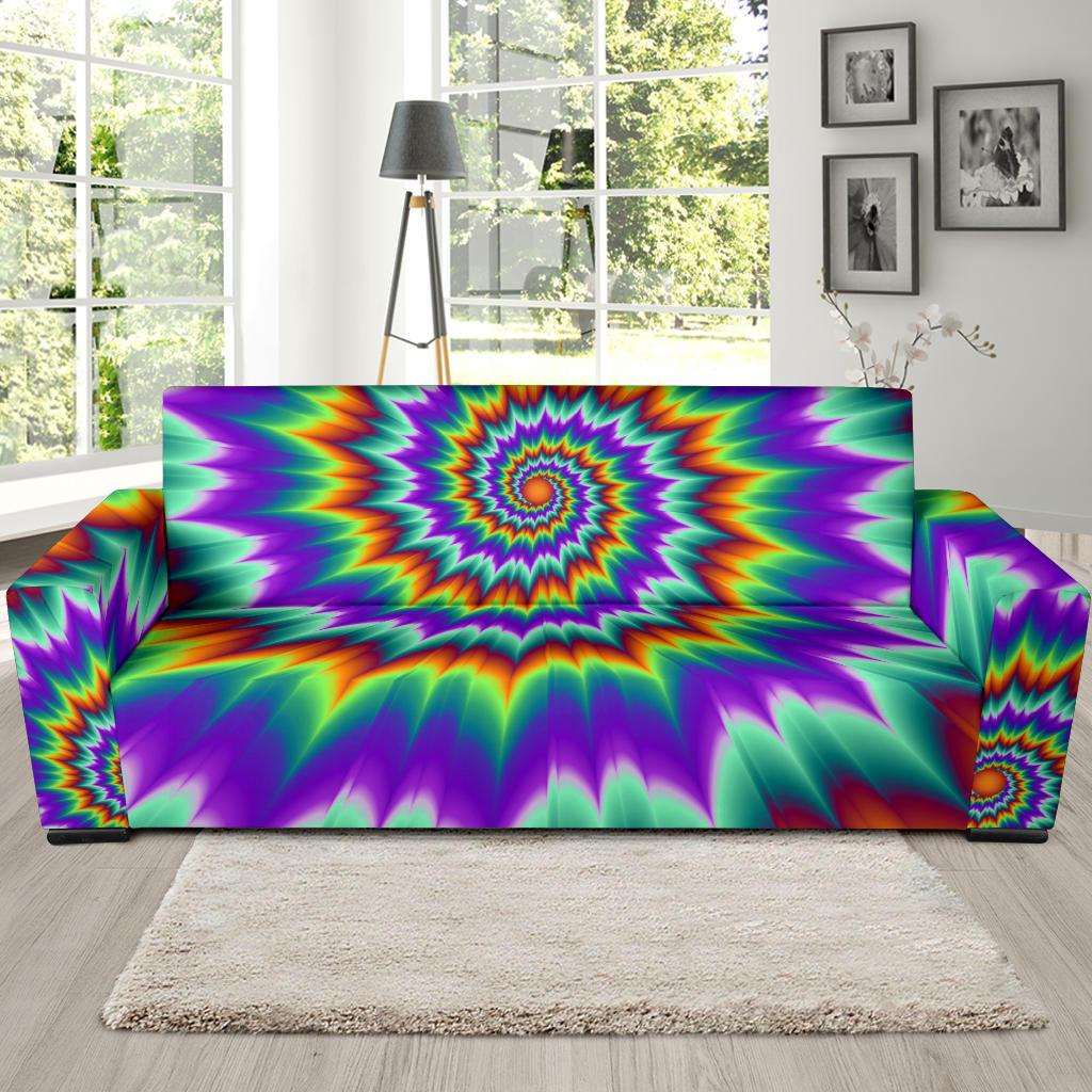 Optical illusion Pulsing fiery spirals Sofa Slipcover-JTAMIGO.COM