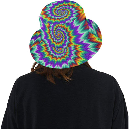 Optical illusion Pulsing fiery spirals Unisex Bucket Hat