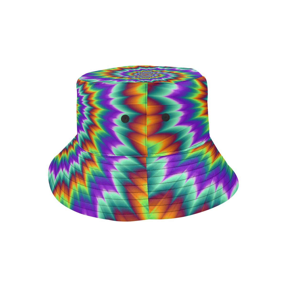 Optical illusion Pulsing fiery spirals Unisex Bucket Hat