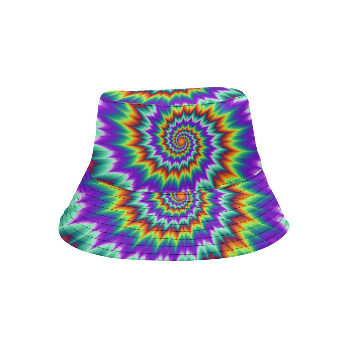 Optical illusion Pulsing fiery spirals Unisex Bucket Hat