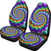 Optical illusion Pulsing fiery spirals Universal Fit Car Seat Covers