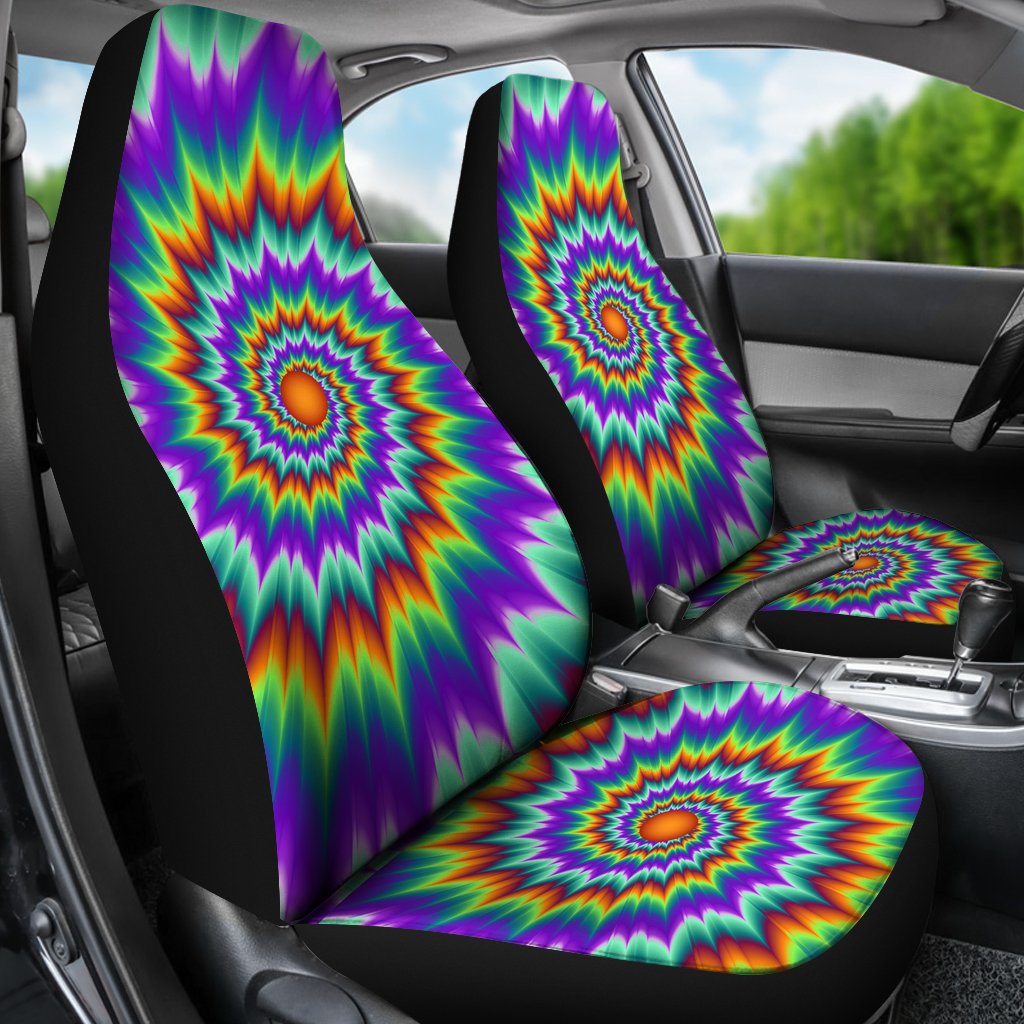 Optical illusion Pulsing fiery spirals Universal Fit Car Seat Covers