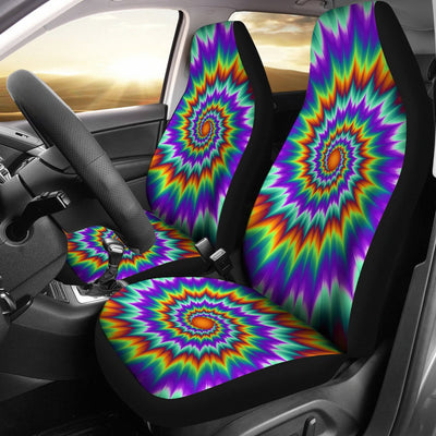 Optical illusion Pulsing fiery spirals Universal Fit Car Seat Covers