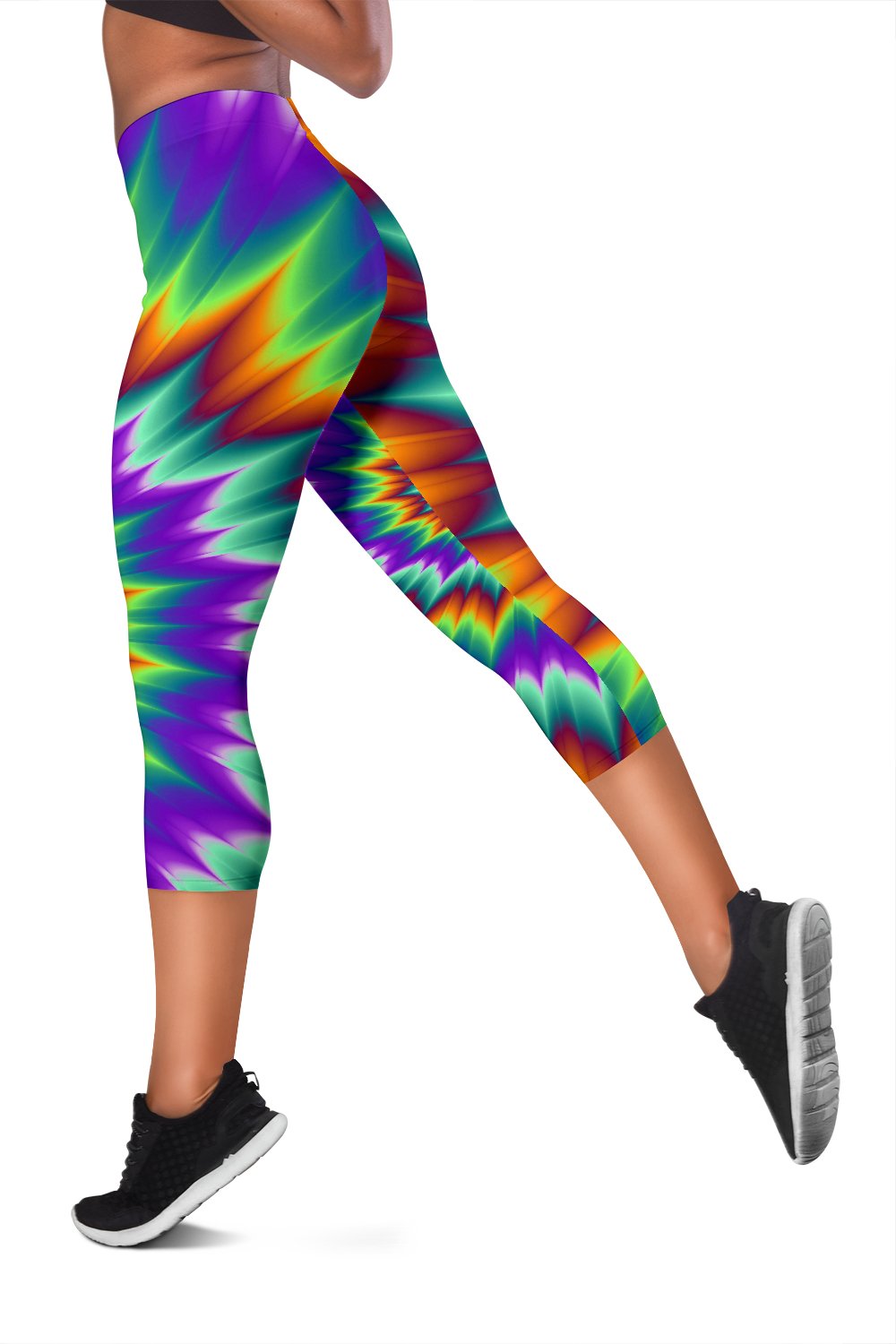 Optical illusion Pulsing fiery spirals Women Capris