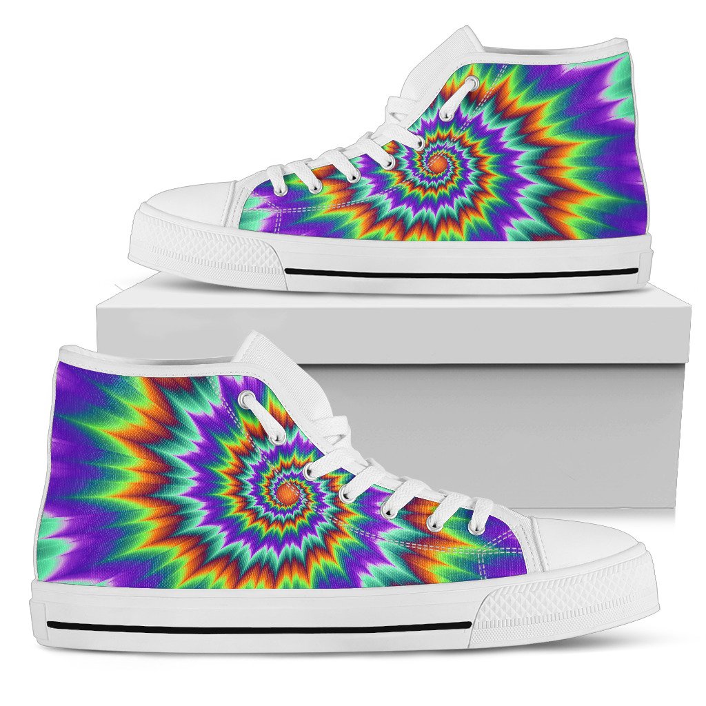 Optical Illusion Pulsing Fiery Spirals Women High Top Shoes