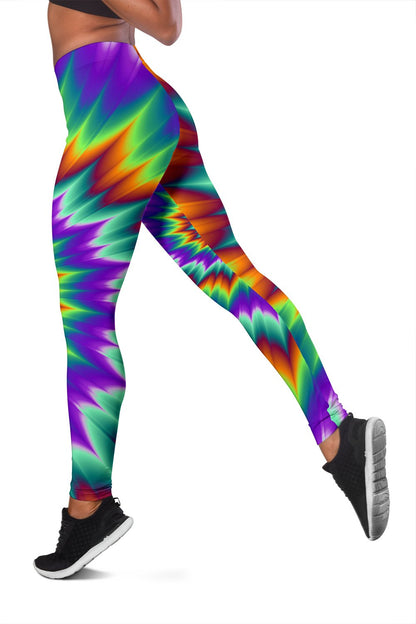 Optical illusion Pulsing fiery spirals Women Leggings