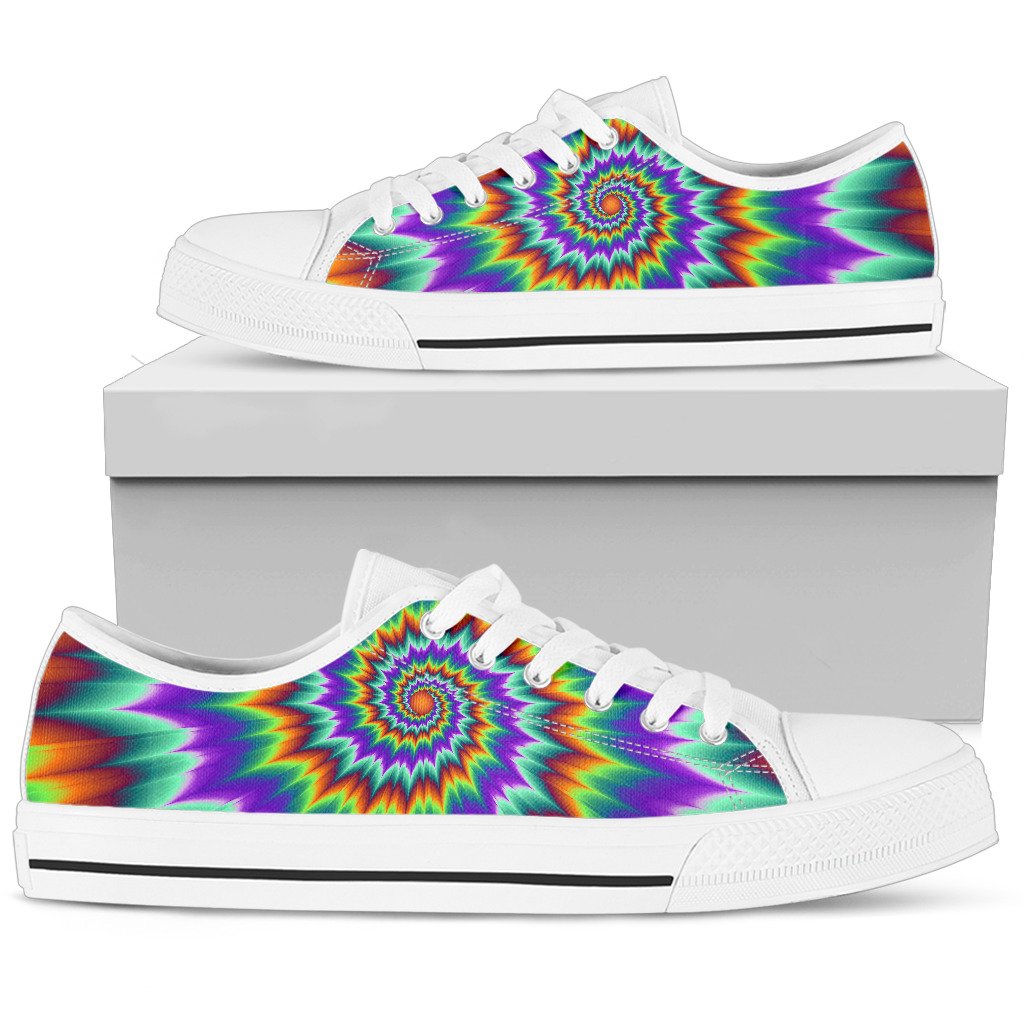 Optical illusion Pulsing fiery spirals Women Low Top Shoes-JTAMIGO.COM