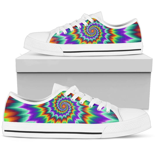 Optical illusion Pulsing fiery spirals Women Low Top Shoes-JTAMIGO.COM